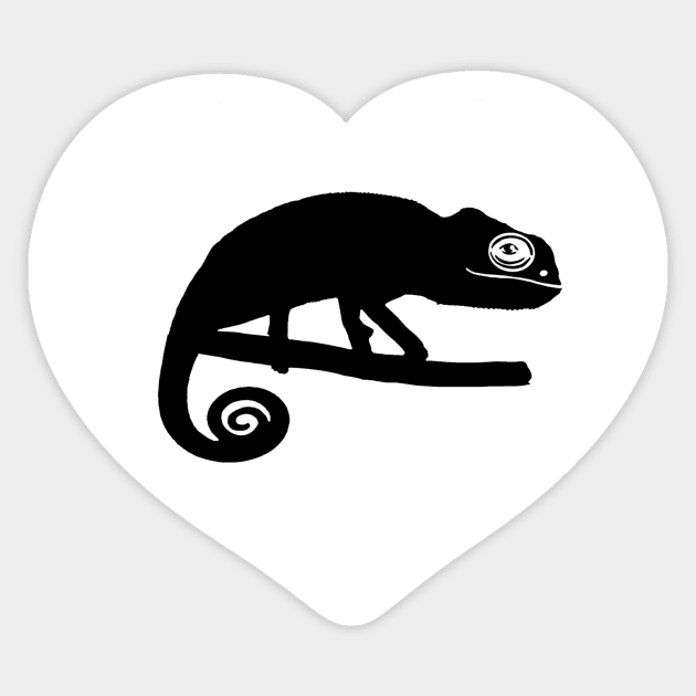 White Cute Chameleon Heart for Chameleon Lovers Sticker by Mochi Merch